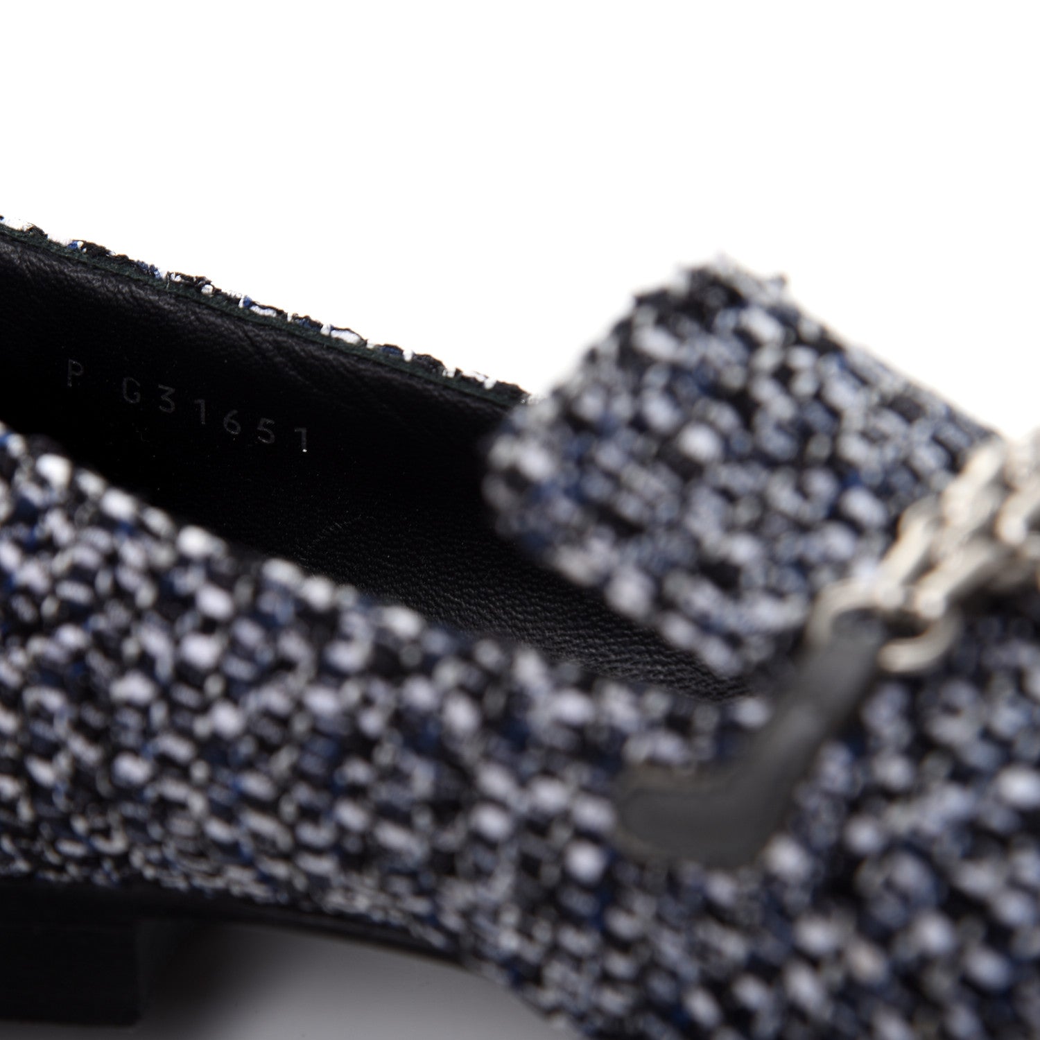Chanel Tweed Lambskin Cap Toe Charm Loafers 36.5 Black Multicolor 10 of 10