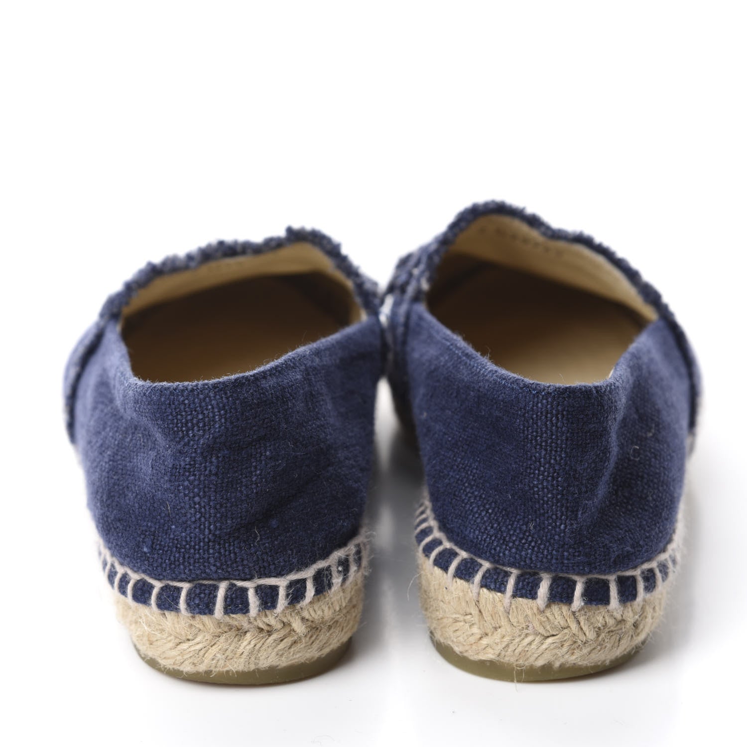 Chanel Denim Toile CC Espadrilles 38 Navy Black 5 of 11
