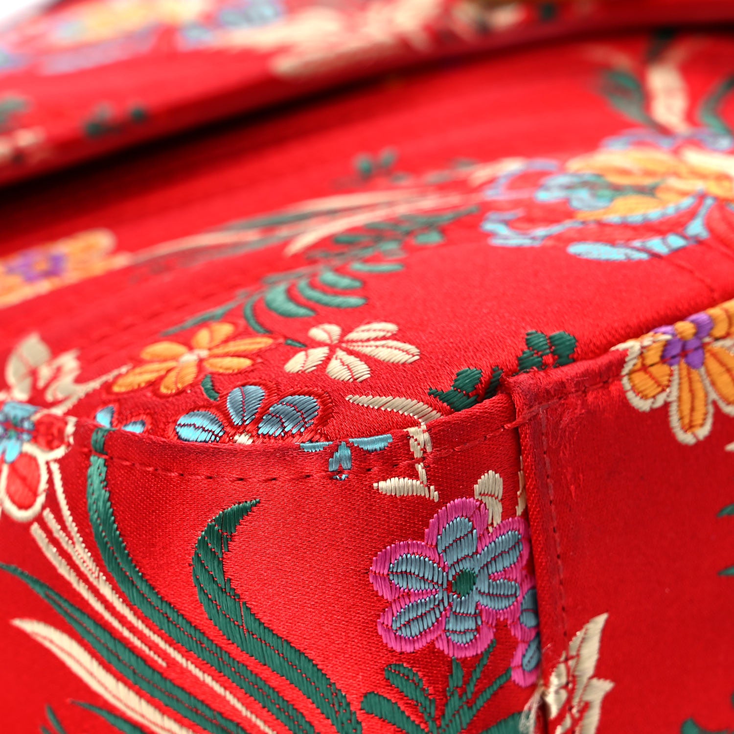 Gucci Jacquard Matelasse Floral Medium GG Marmont Shoulder Bag Red 8 of 19