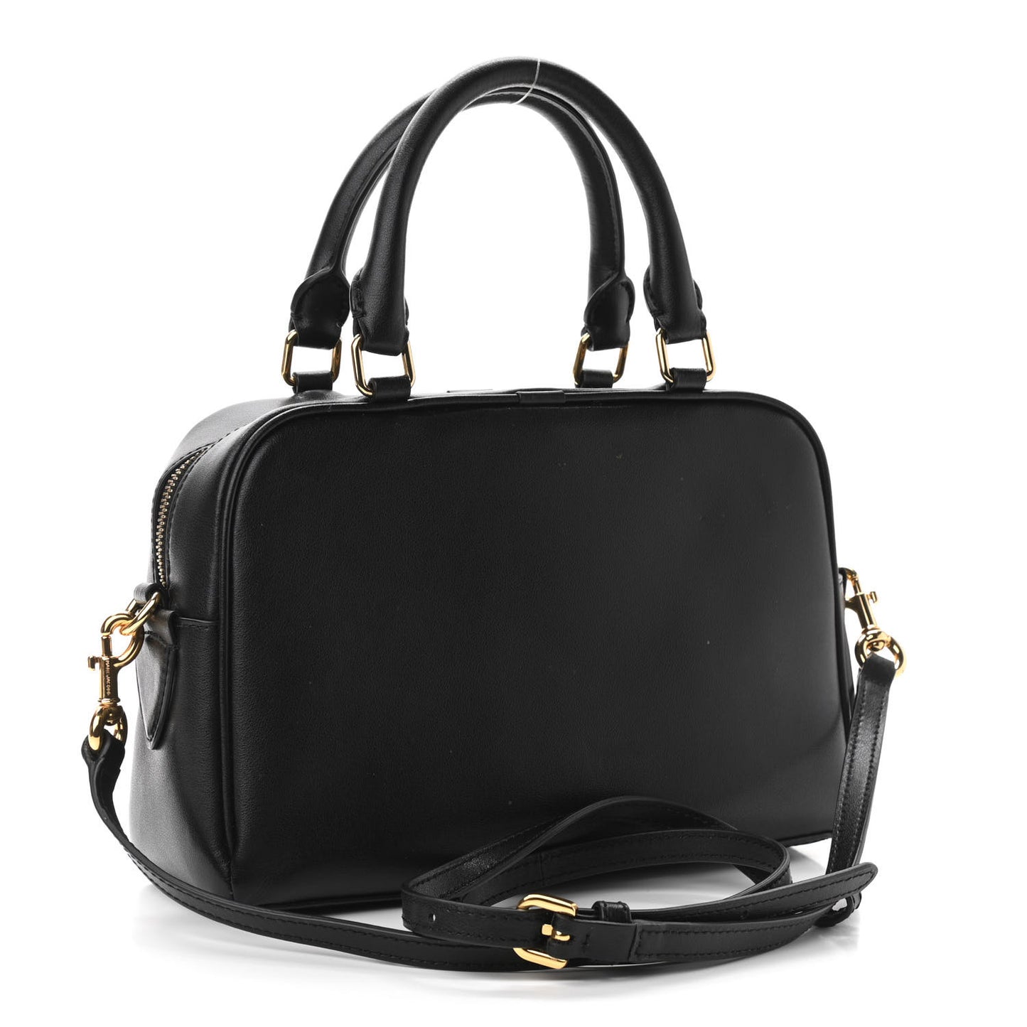 Calfskin Voyager Square Mini Satchel Black