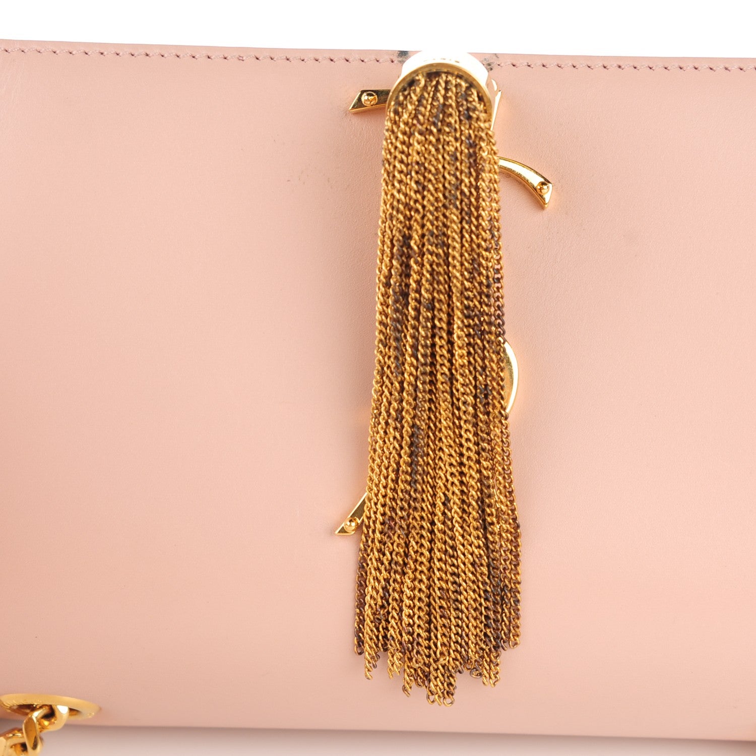 Saint Laurent Calfskin Small Classic Monogram Kate Tassel Satchel Pale Blush 11 of 11