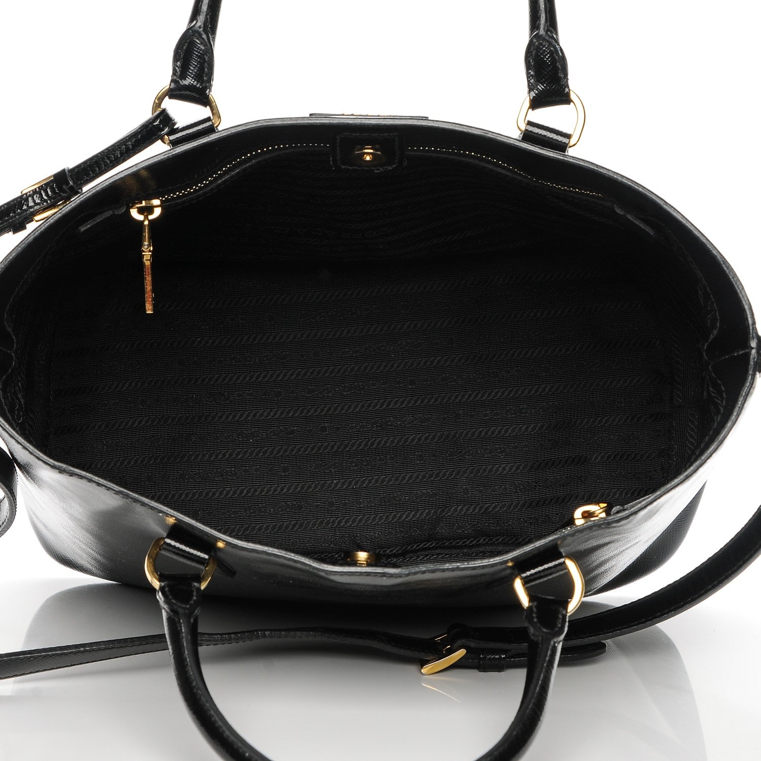 Prada Saffiano Vernice Tote Black 5 of 8
