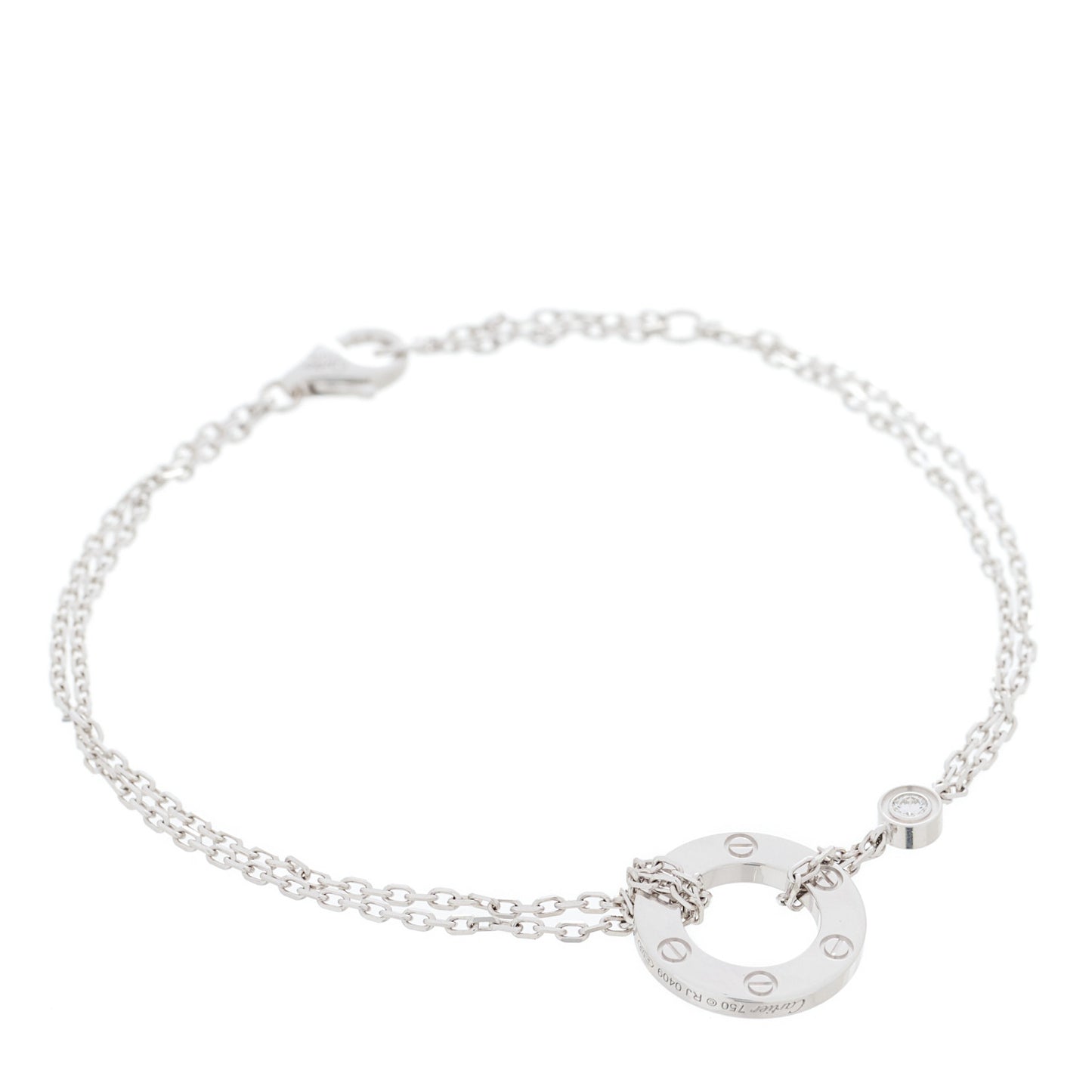 18K White Gold Diamond LOVE Bracelet