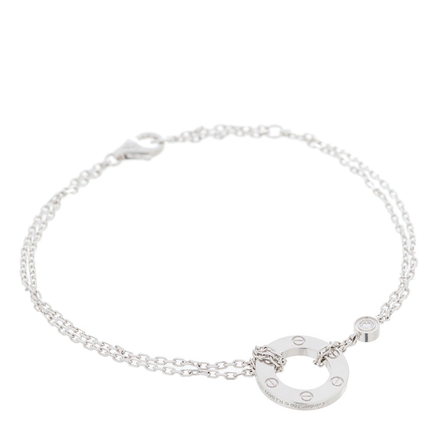Cartier 18K White Gold Diamond LOVE Bracelet 1 of 5