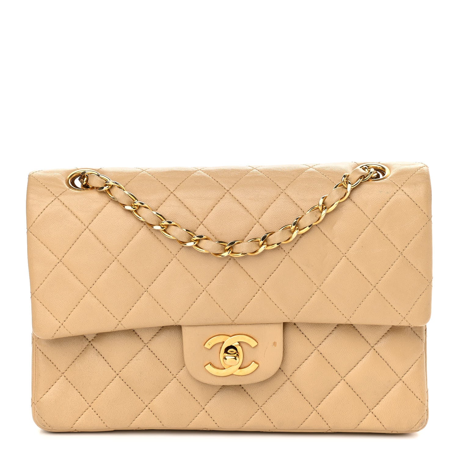 Chanel Lambskin Quilted Small Double Flap Beige 1 of 17