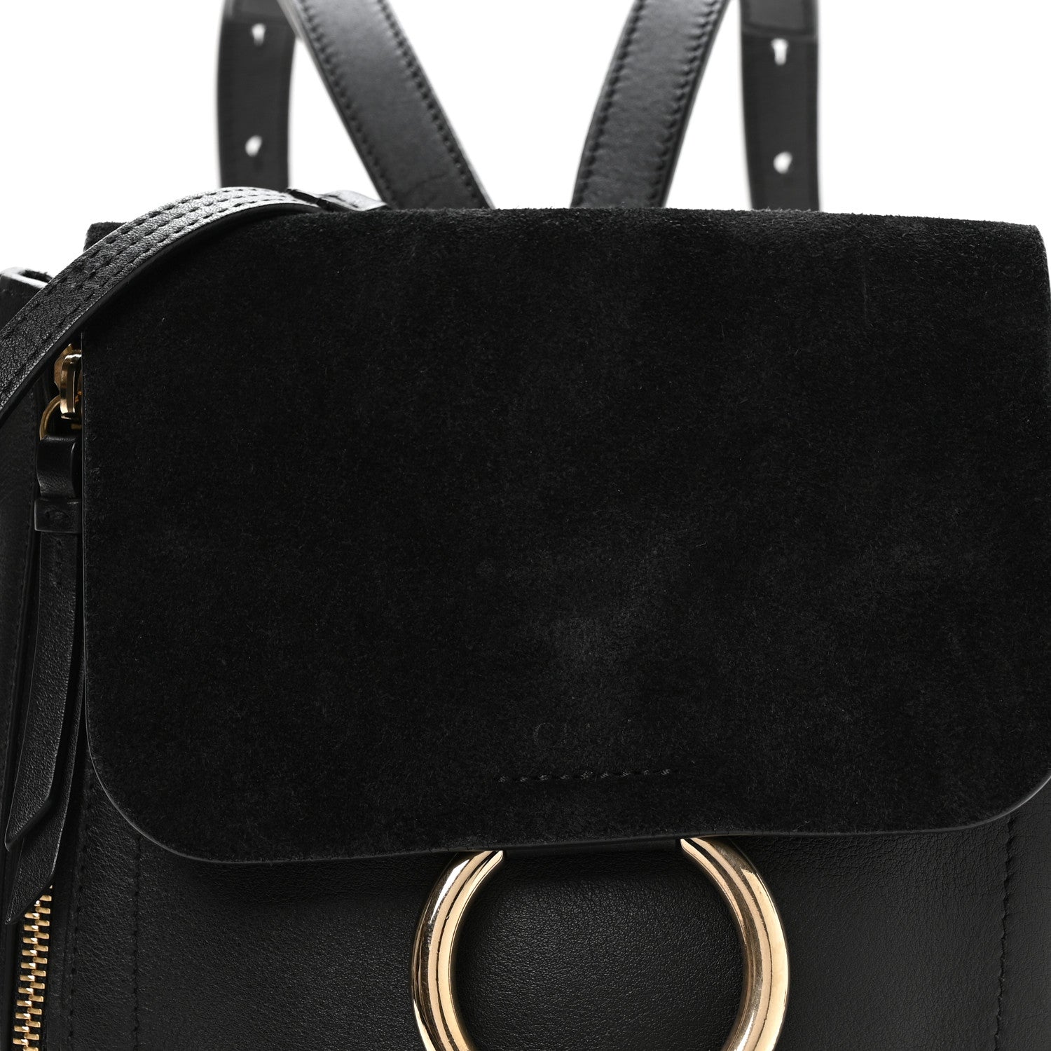 Chloe Suede Calfskin Small Faye Backpack Black 8 of 10