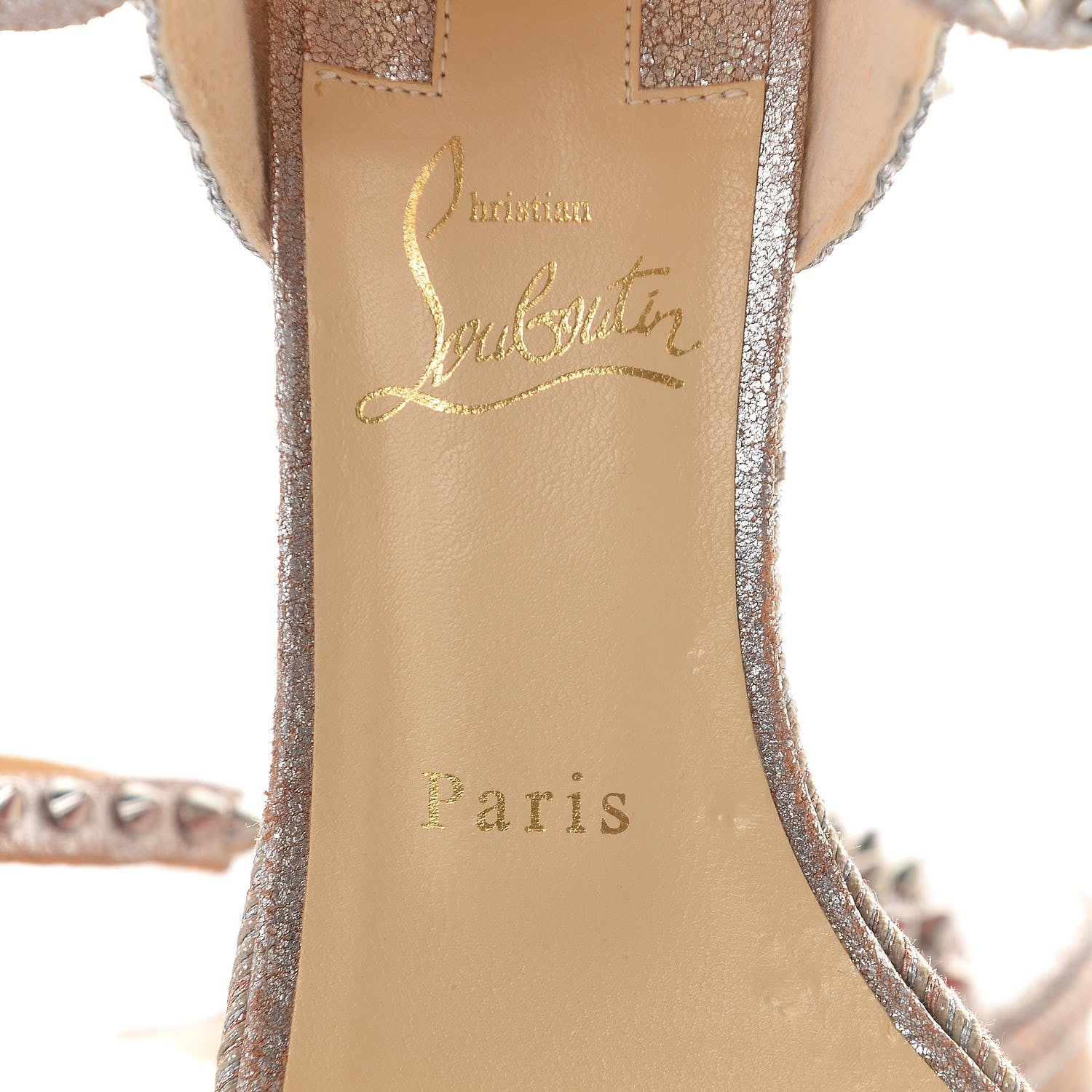 Christian Louboutin Vacchetta Laminato Madmonica 60 Platform Sandals 37 Version Silver 5 of 7