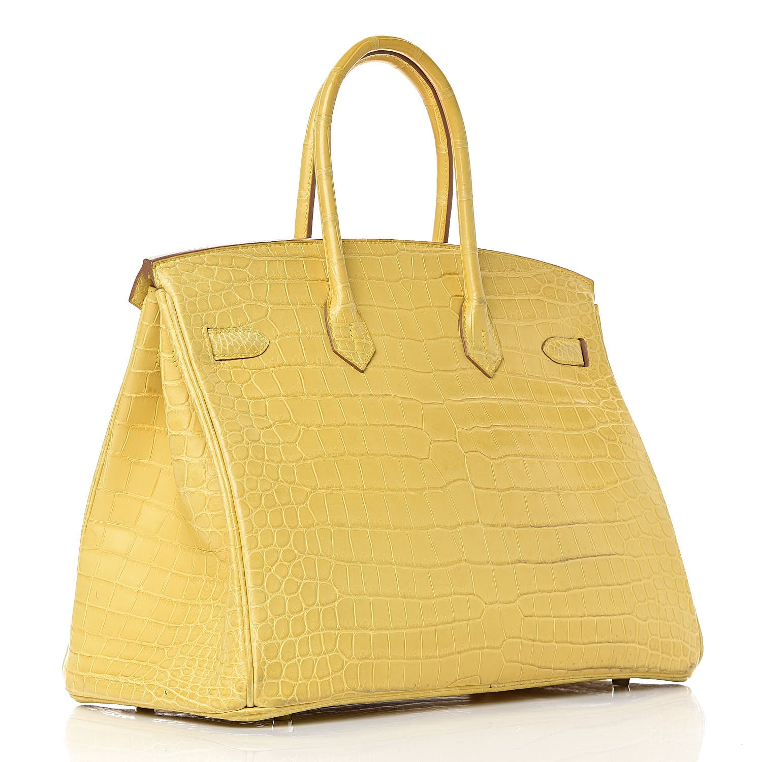Hermes Matte Porosus Crocodile Birkin 35 Mimosa 3 of 39