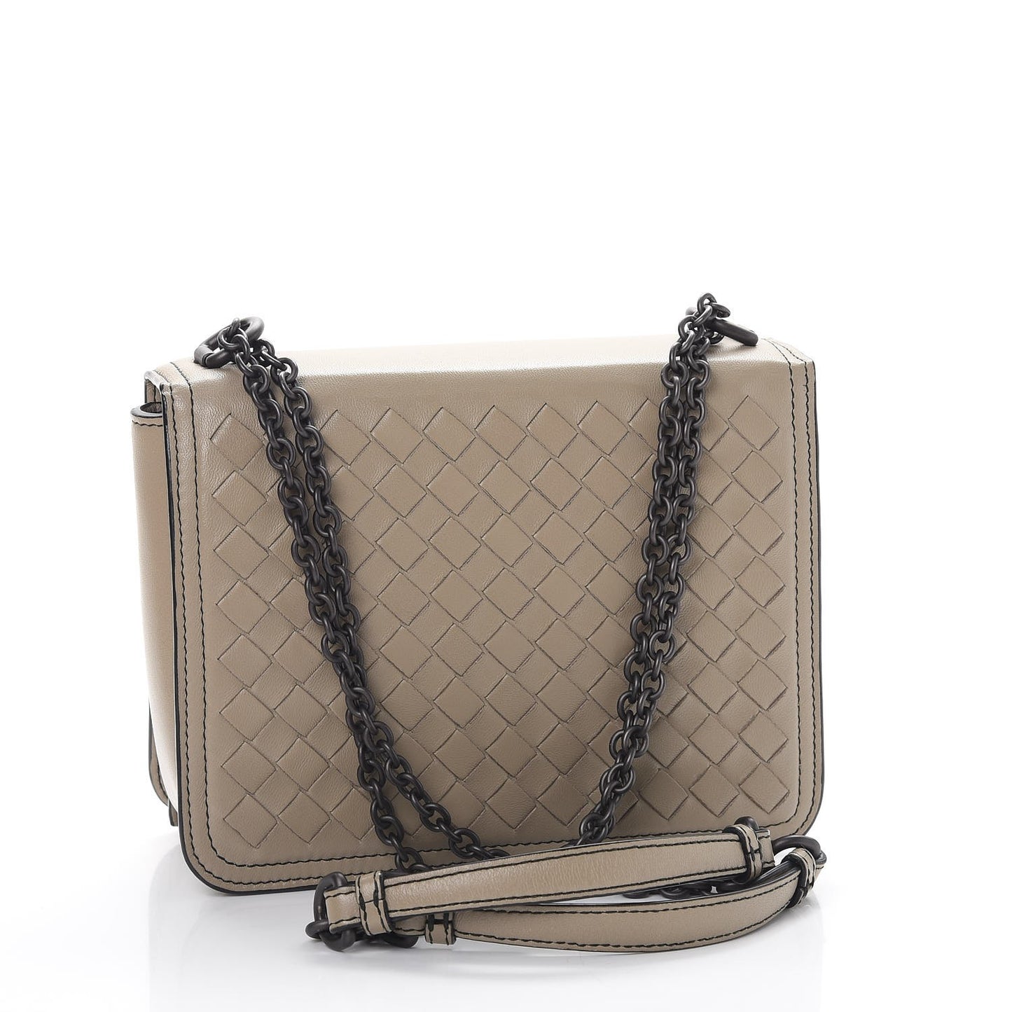 Nappa Intrecciato Small Runway Shoulder Bag Steel