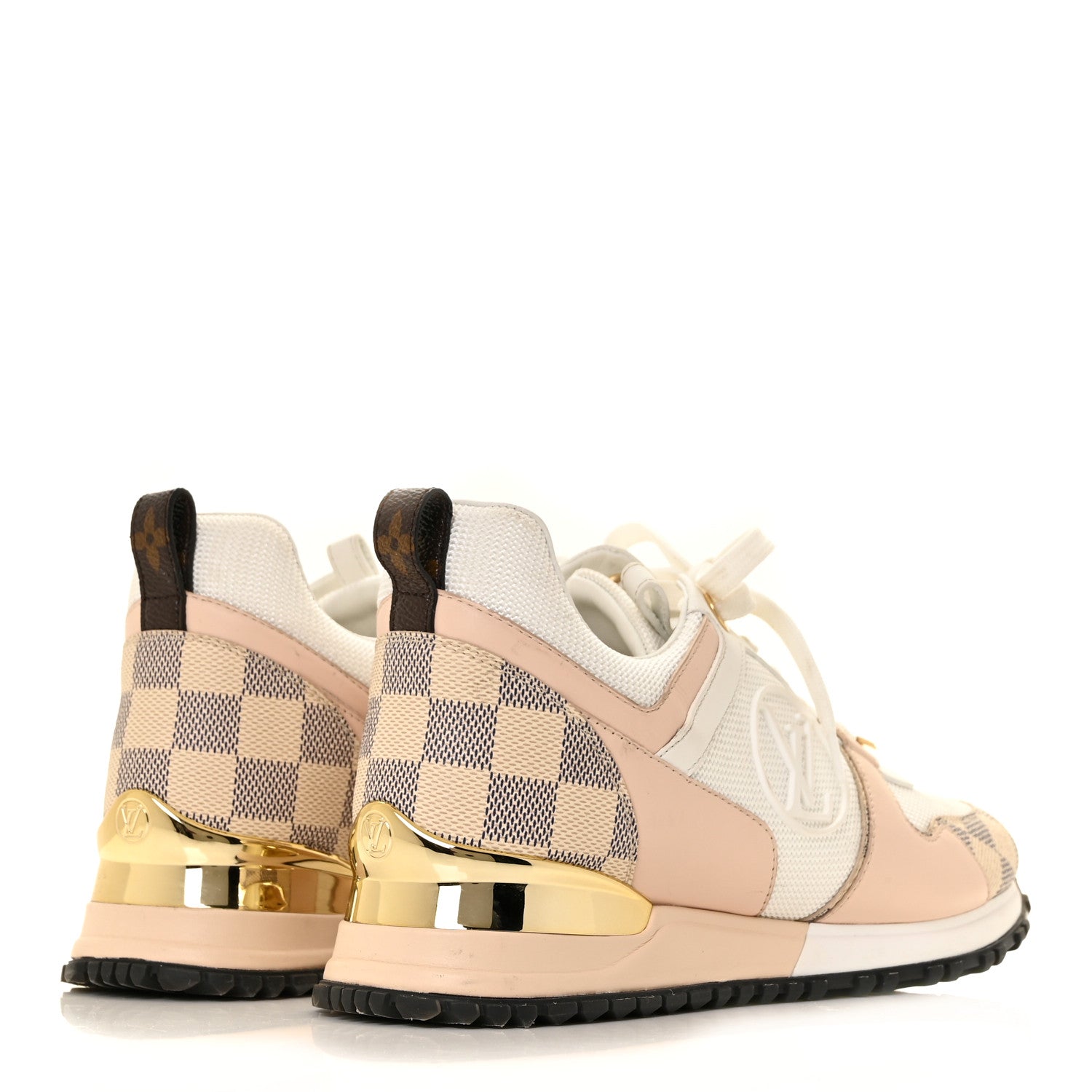 Louis Vuitton Calfskin Damier Azur Run Away Sneakers 37 White 4 of 8