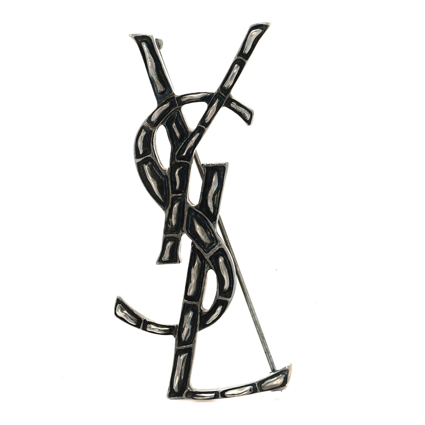 Monogram Crocodile Opyum Brooch Silver