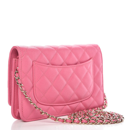 Chanel Caviar Quilted Wallet on Chain WOC Pink 3 of 11