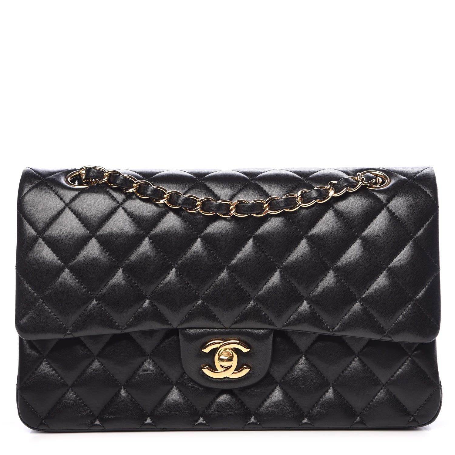 Chanel Lambskin Quilted Medium Double Flap Black 1 of 7