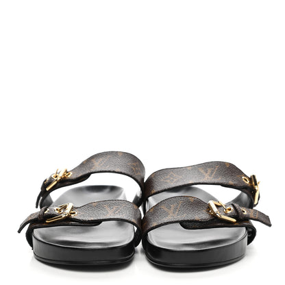 Louis Vuitton Monogram Bom Dia Mule Sandals 41 Black 2 of 8