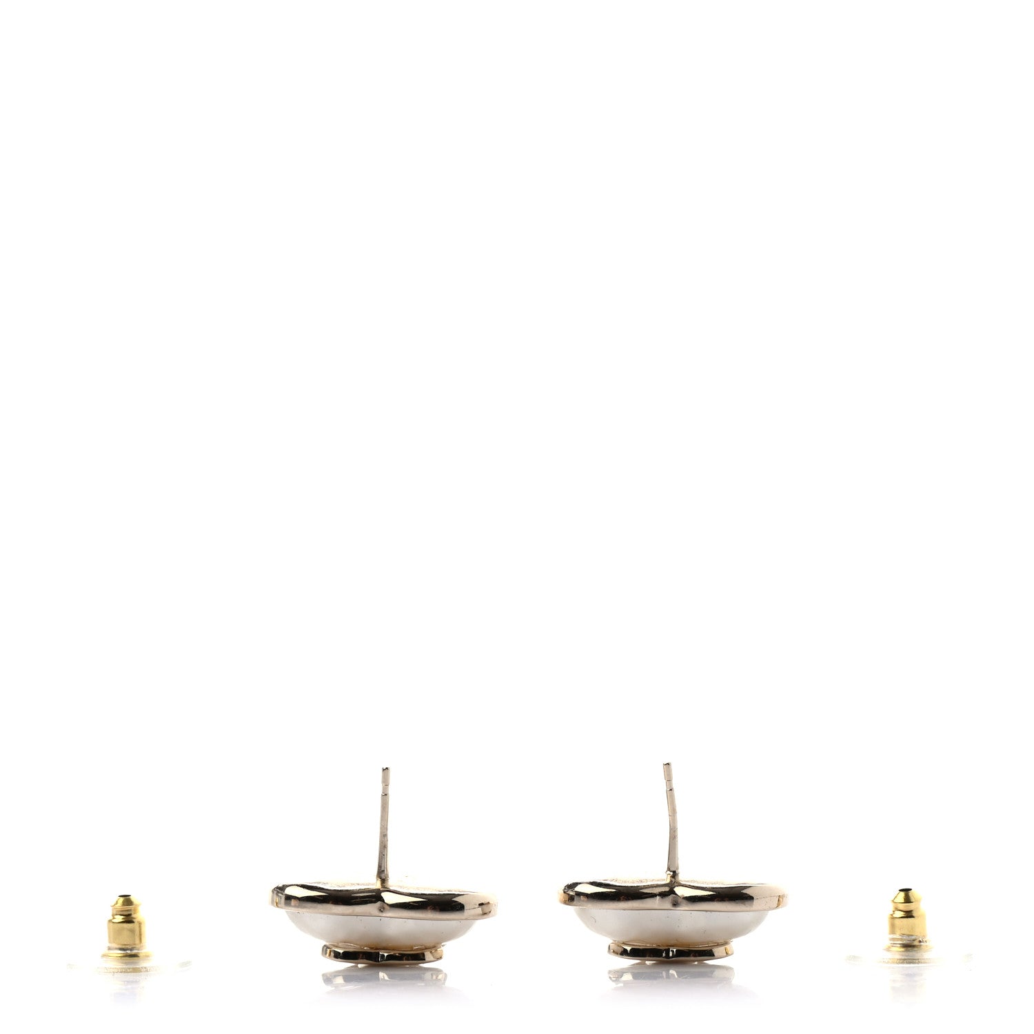 Chanel Pearl CC Heart Earrings Gold 3 of 4