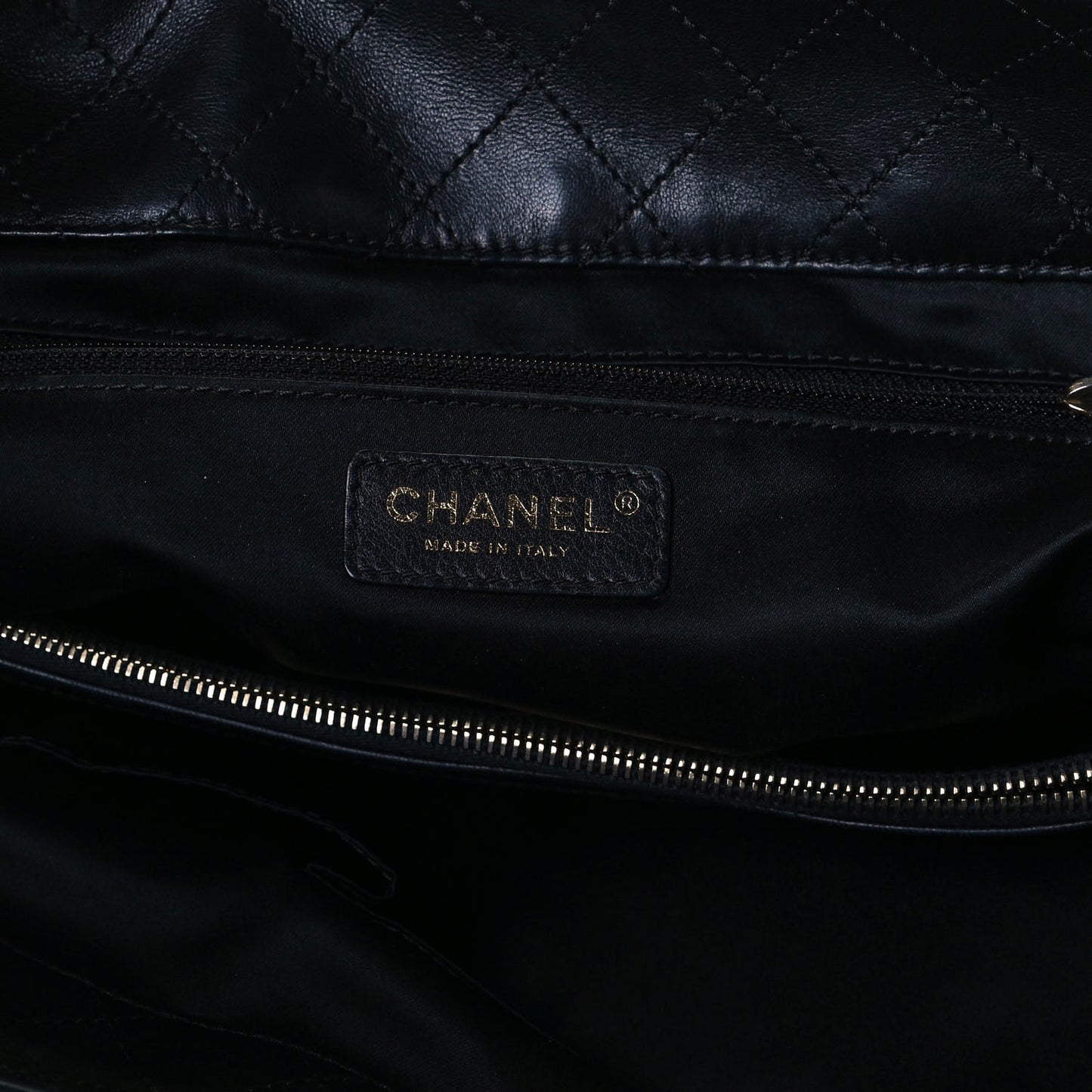 Lambskin Quilted Large Tote Black