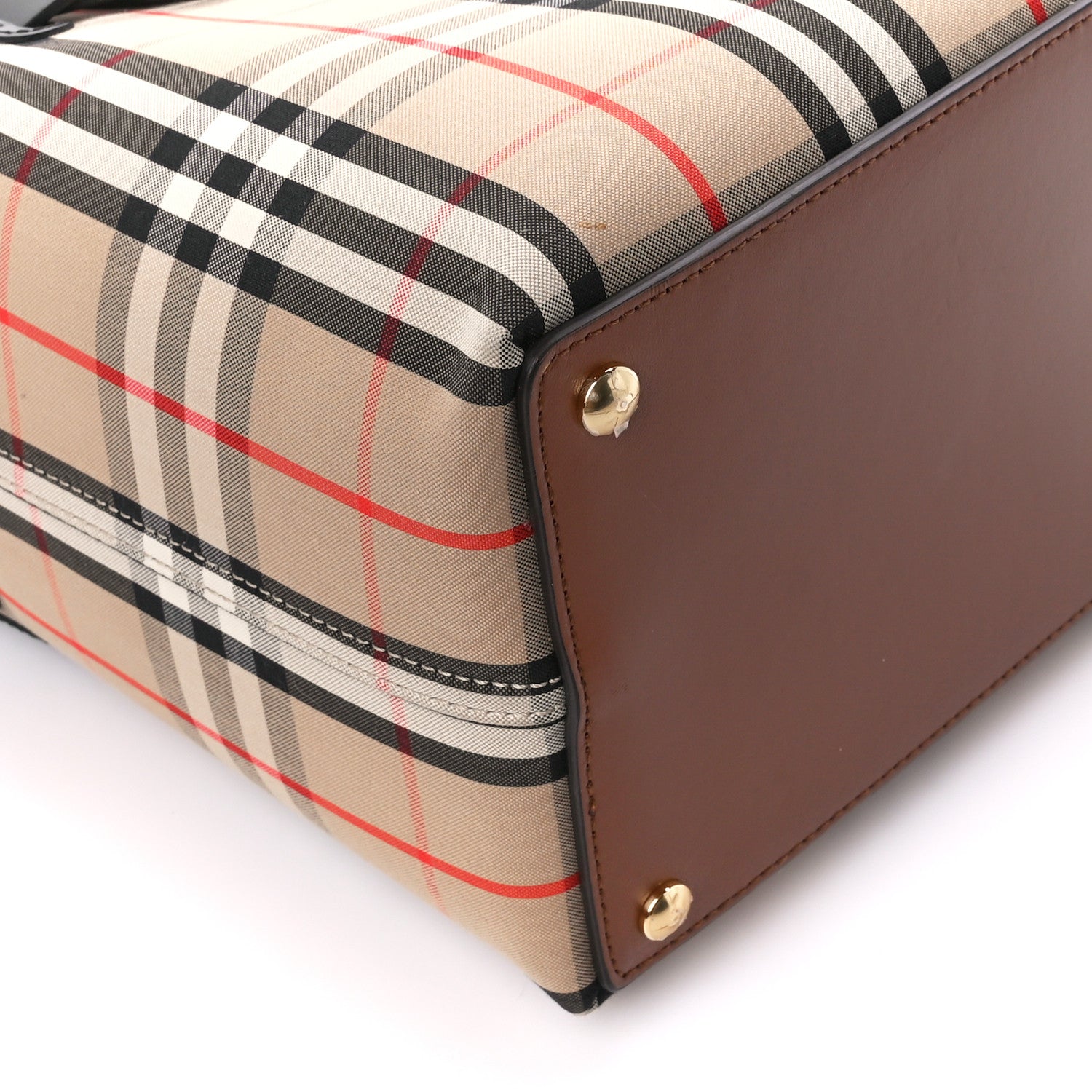 Burberry Calfskin Vintage Check Triple Stud Mini Belt Bag Archive Beige 10 of 12
