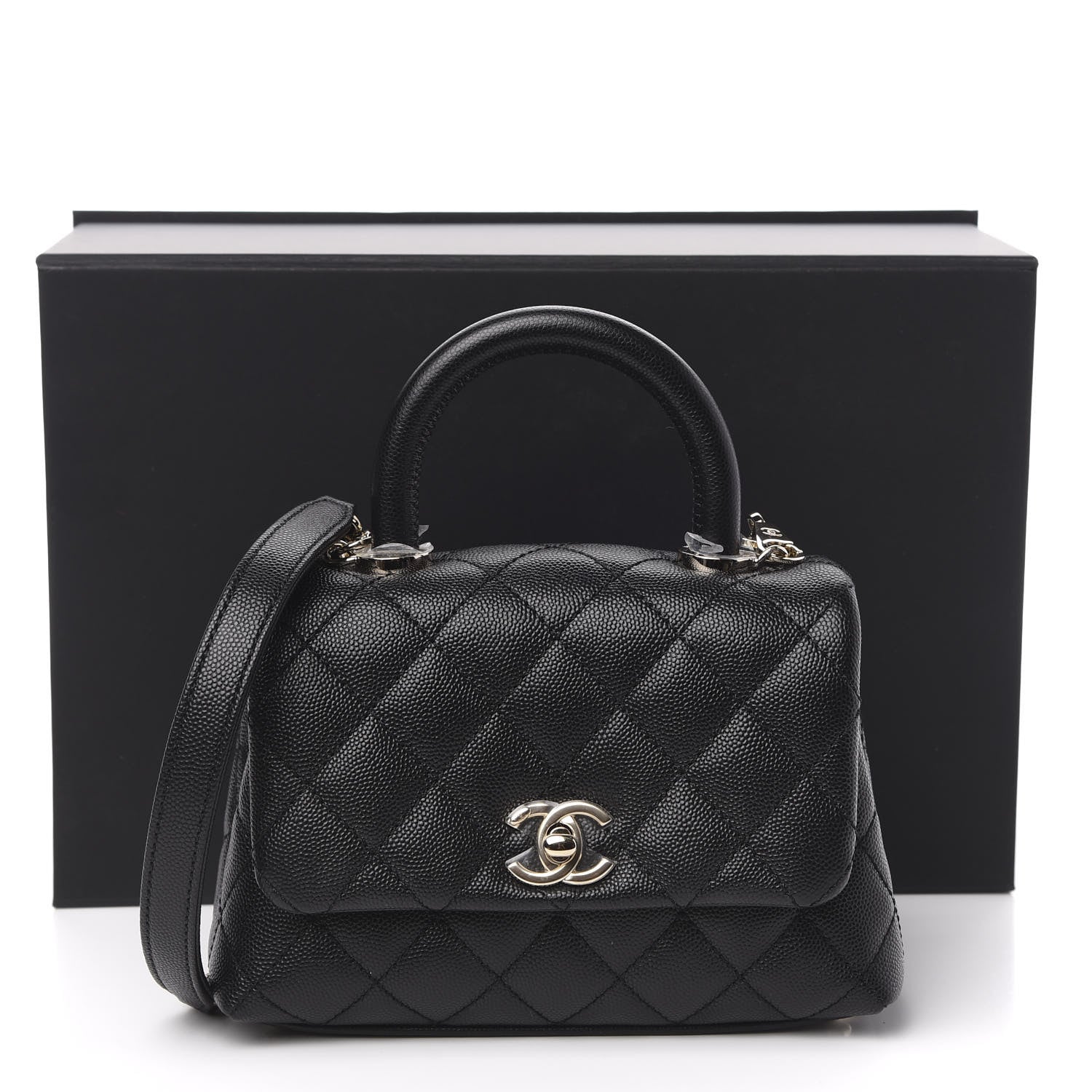 Chanel Caviar Quilted Extra Mini Coco Handle Flap Black 11 of 11