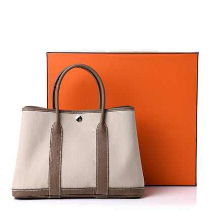 Hermes Twill D Negonda Garden Party 30 TPM Tote Beton Etoupe 10 of 10