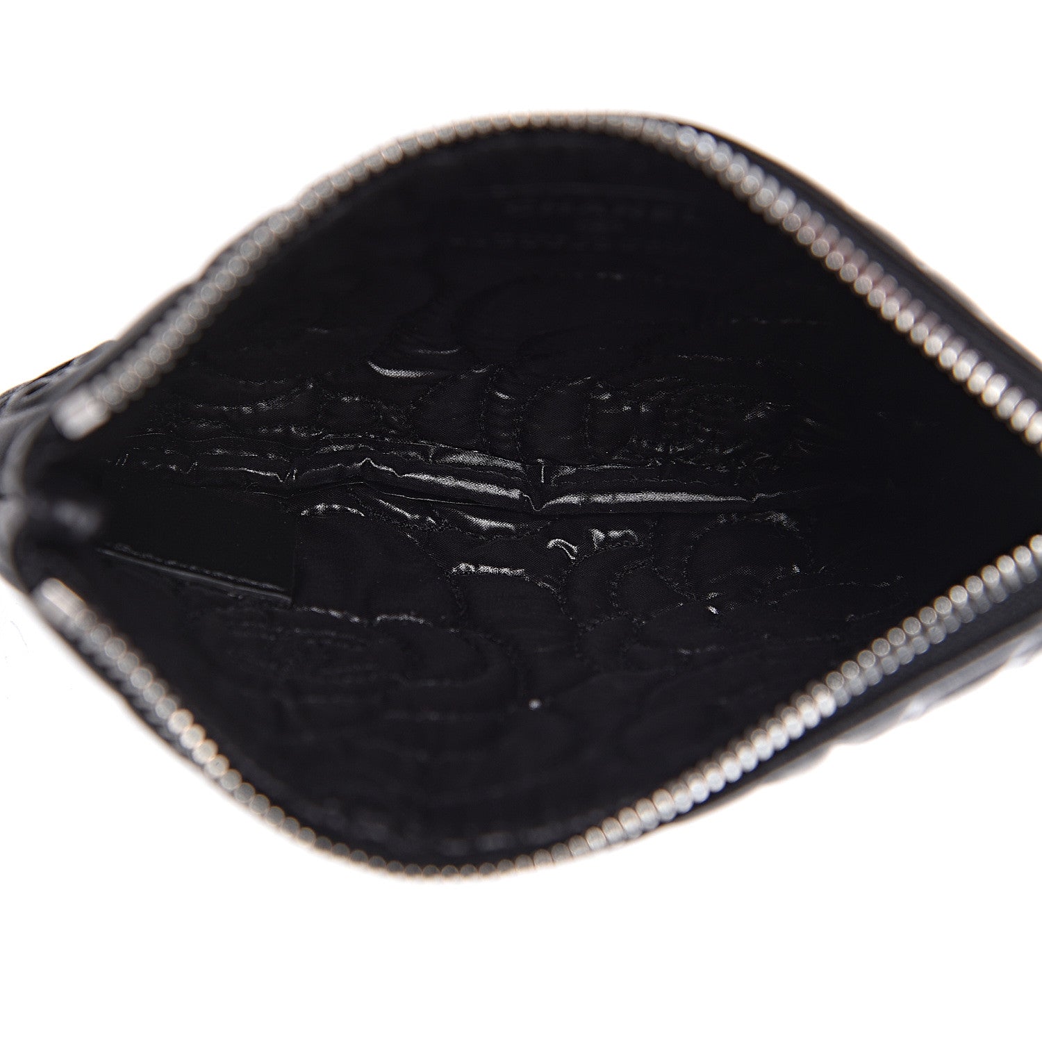 Chanel Goatskin Camellia Embossed Cosmetic Pouch Black 5 of 8