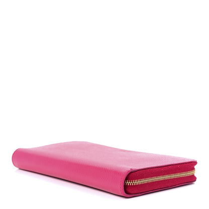 Celine Grained Calfskin Large Zip Around Multifunction Wallet Pink 8 of 11