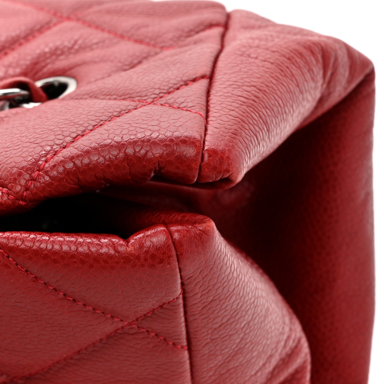 Chanel Caviar Quilted Large Cells Shopping Tote Red 17 of 17