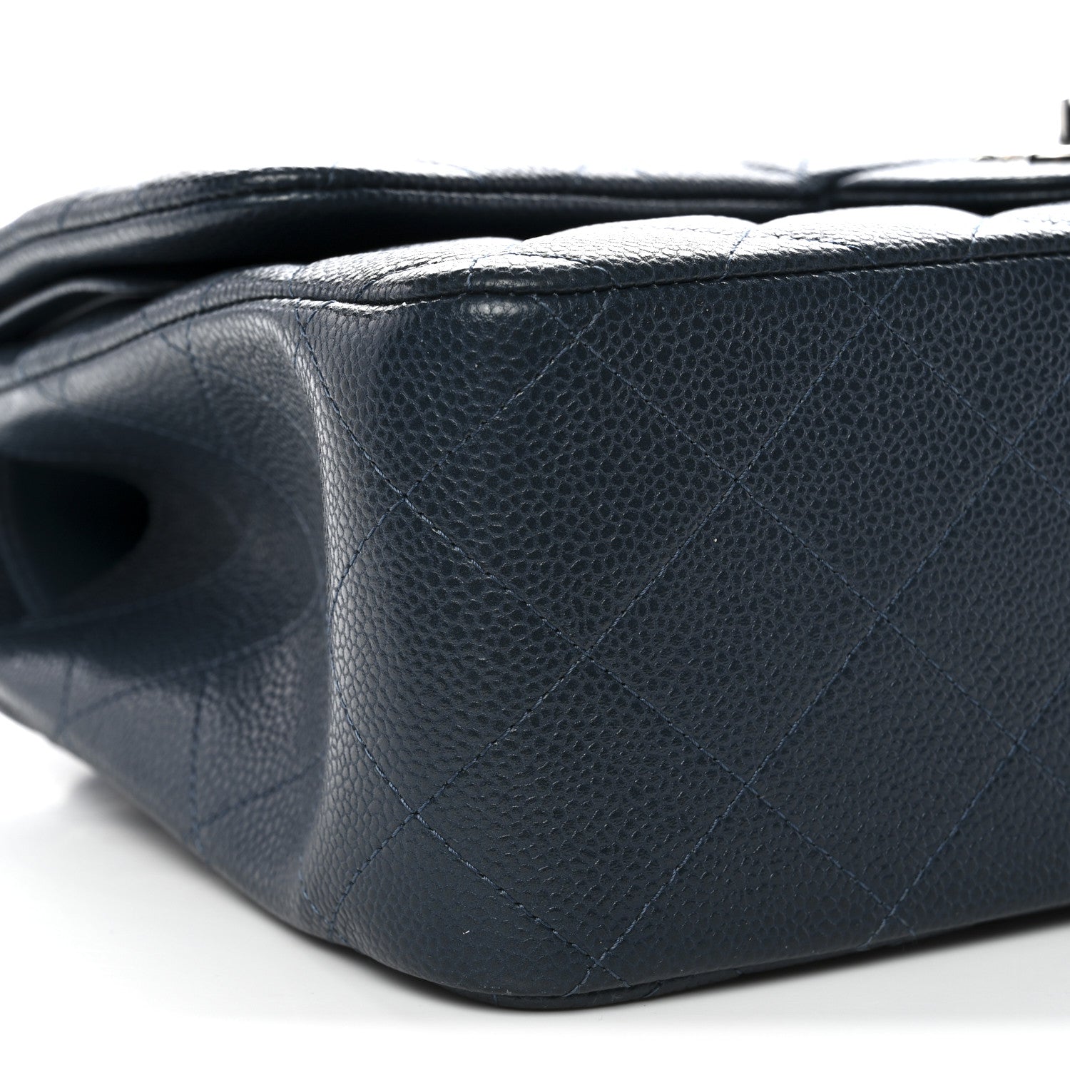 Chanel Caviar Quilted Jumbo Double Flap Blue 9 of 13