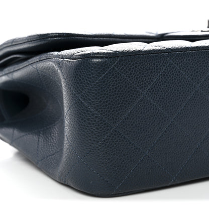 Chanel Caviar Quilted Jumbo Double Flap Blue 9 of 13