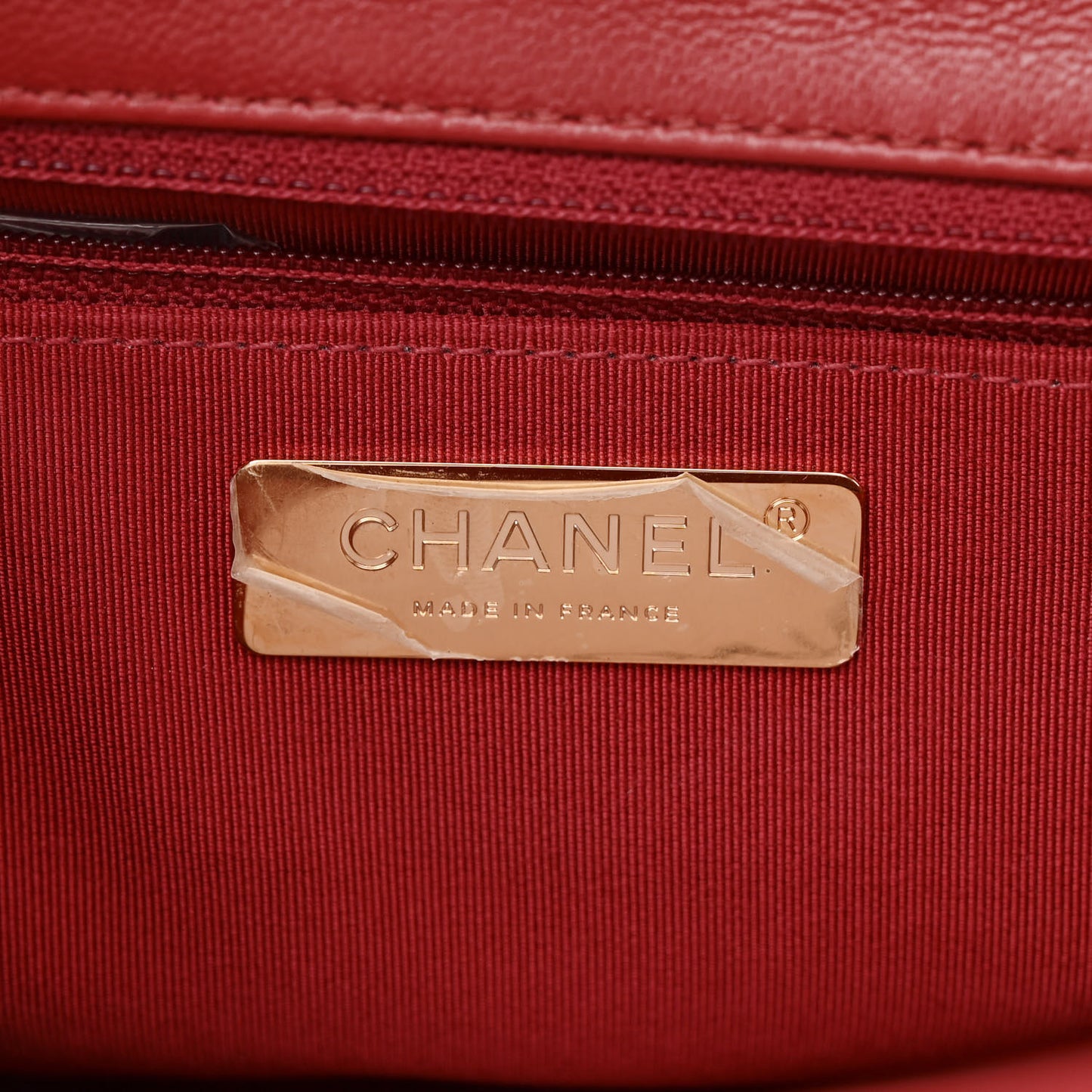 Goatskin Quilted Large Chanel 19 Flap Red