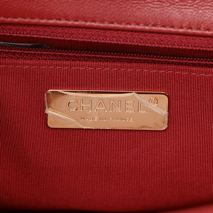 Chanel Goatskin Quilted Large Chanel 19 Flap Red 6 of 10
