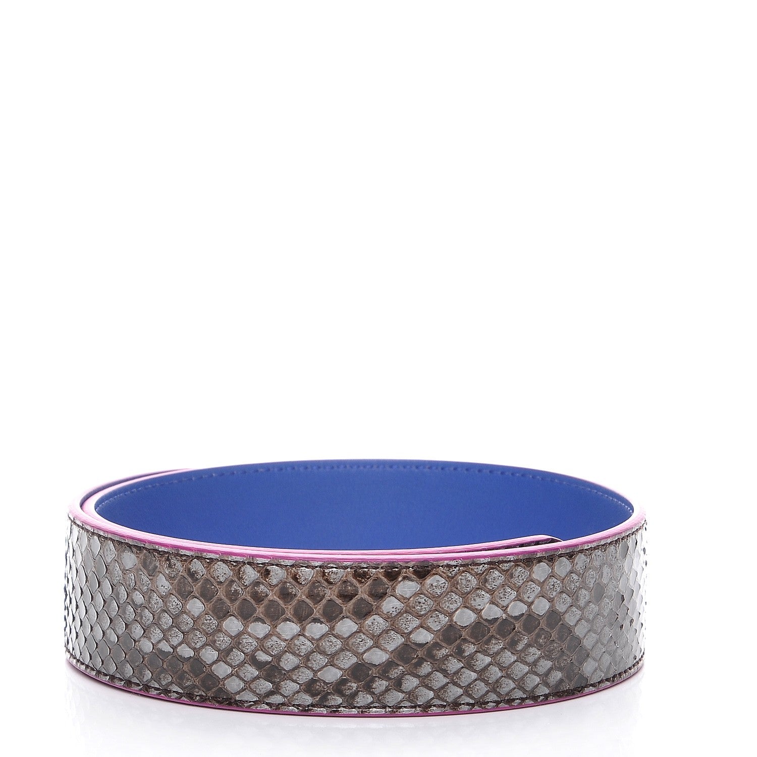 Fendi Shiny Python Vitello Dolce Strap You Asfalto Blue Neon 2 of 5