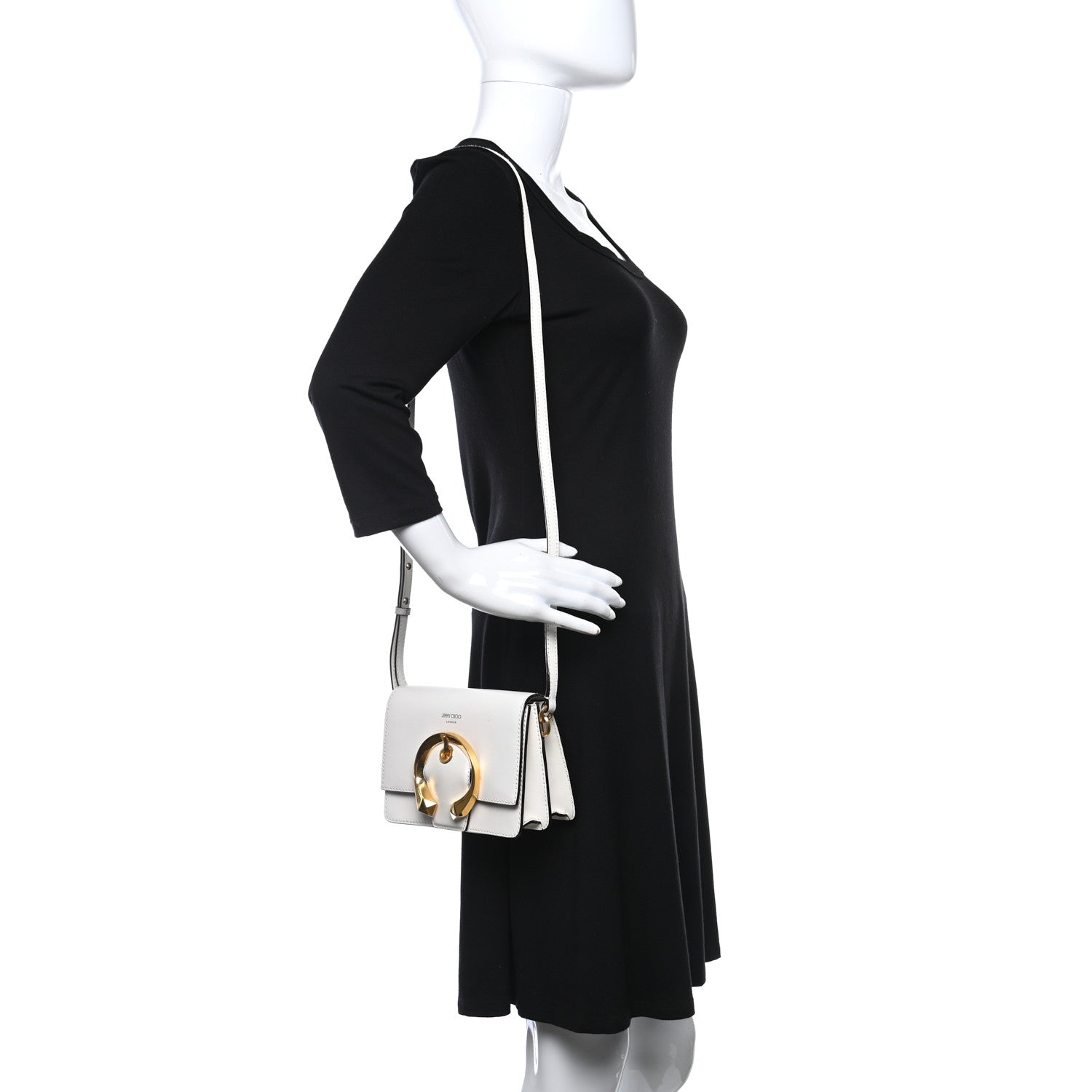 Jimmy Choo Calfskin Small Madeline Shoulder Bag Latte 2 of 12