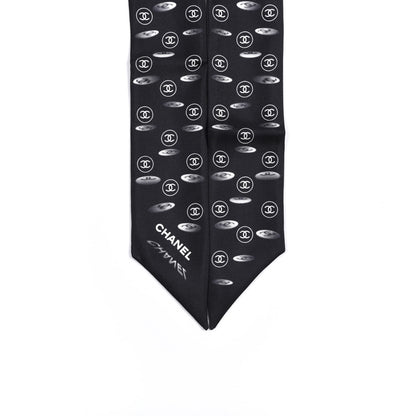 Chanel Silk CC Slim Bandeau Scarf Black 3 of 3