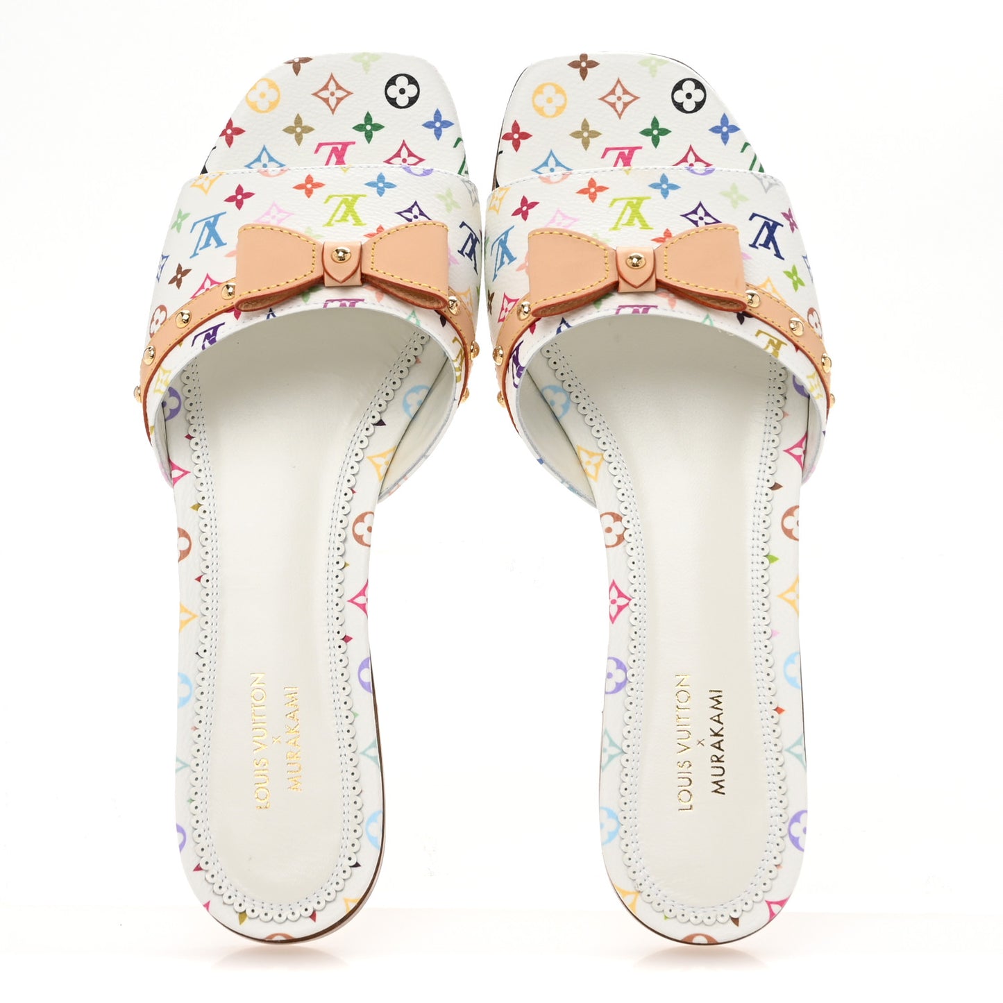 LV X TM Monogram Multicolor 6AM Flat Mule Sandals 39 White