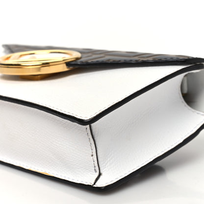 Fendi Vitello Cruise F is Fendi Bi-Color FF 1974 Embossed Envelope Belt Bag Maya White Ice 10 of 14