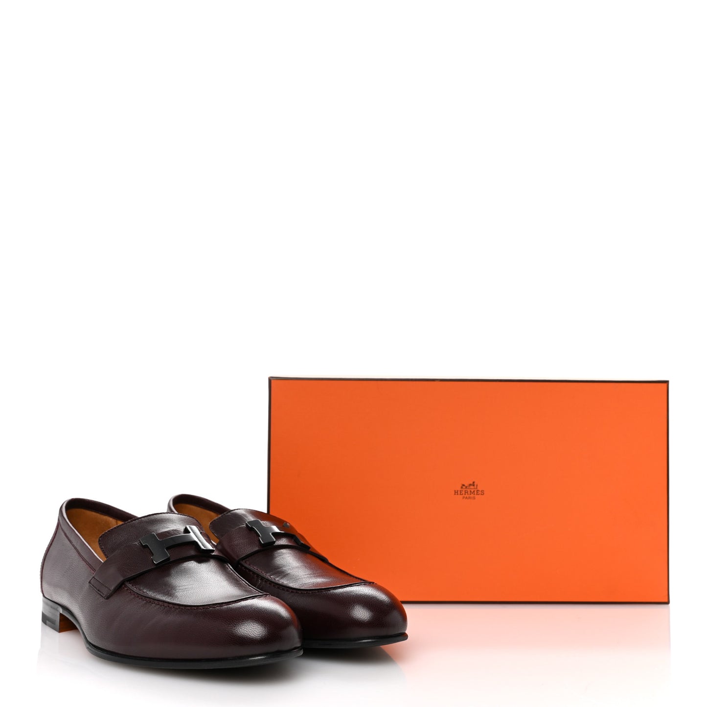Goatskin Mens Paris Loafers 42 Marron Mahogany