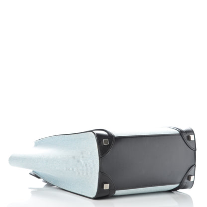 Celine Textile Smooth Calfskin Micro Bi-Color Luggage Blue 4 of 14