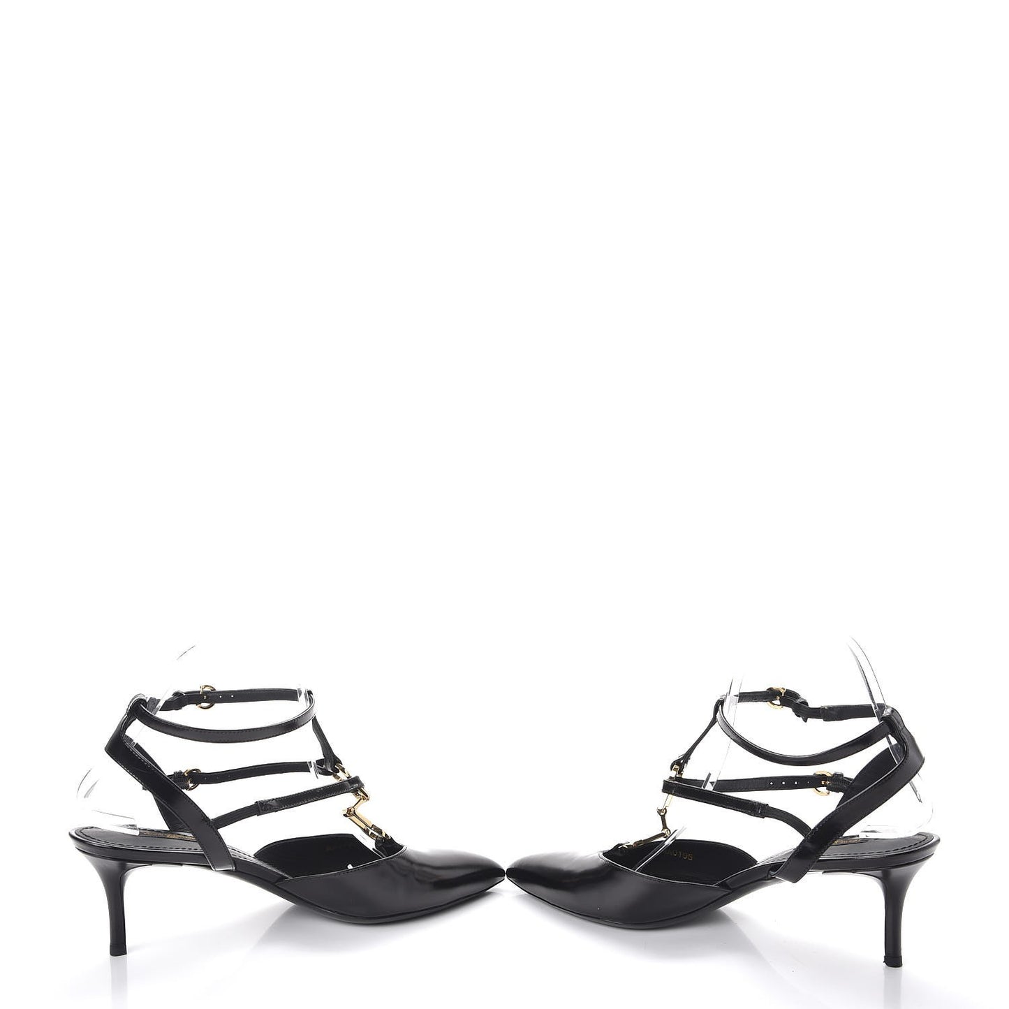 Leather Wynwood Strappy Open Back Pumps 40 Black