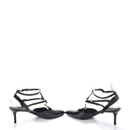 Louis Vuitton Leather Wynwood Strappy Open Back Pumps 40 Black 5 of 10