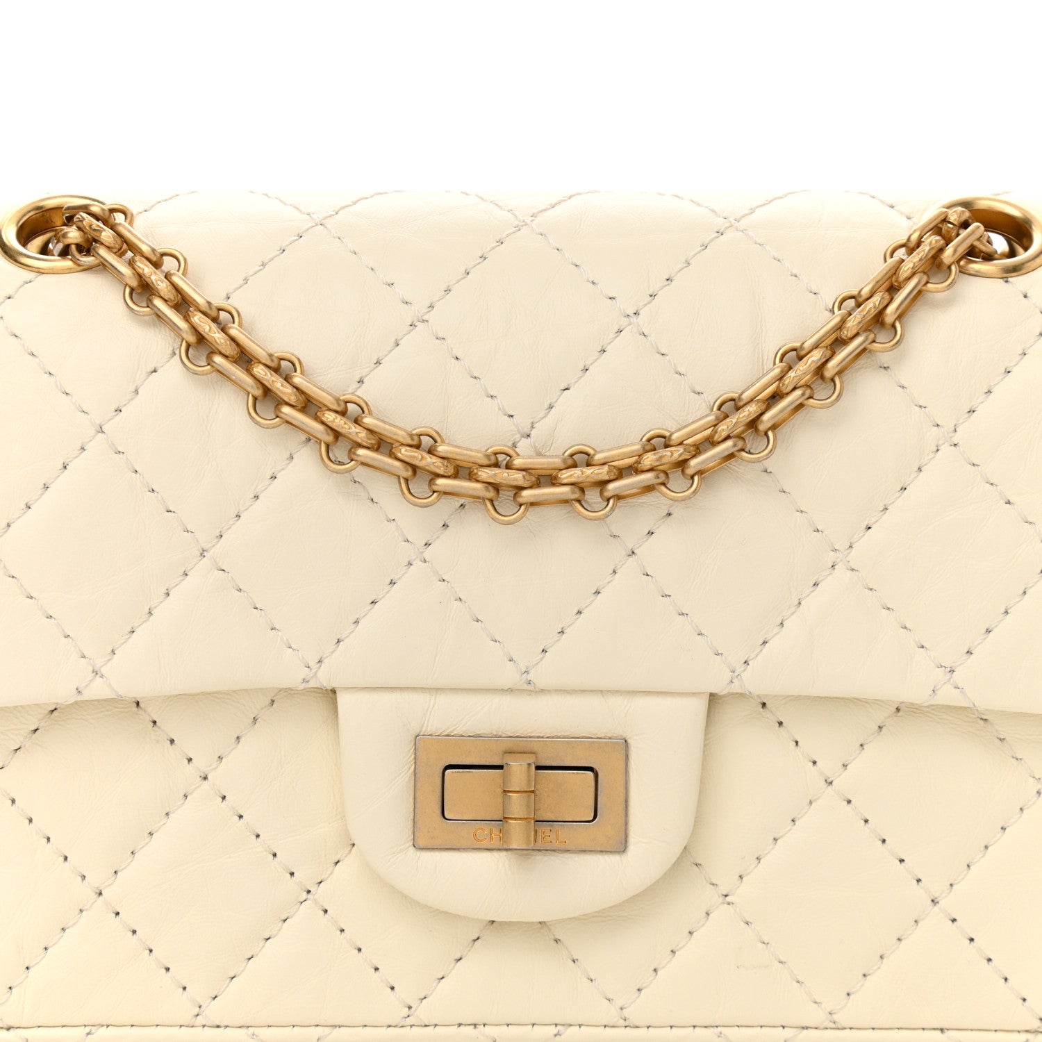 Chanel Aged Calfskin Quilted 2.55 Reissue Mini Flap White 8 of 10