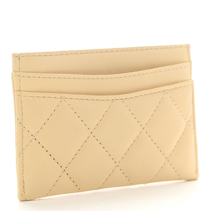 Chanel Lambskin Quilted Card Holder Yellow 3 of 9