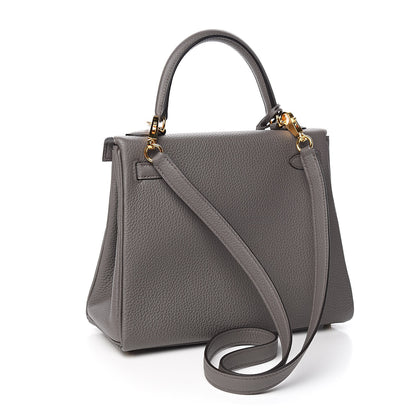 Hermes Togo Kelly Retourne 25 Etain 3 of 38