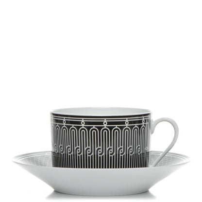 Hermes Porcelain H Deco Breakfast Cup and Saucer 1 of 15