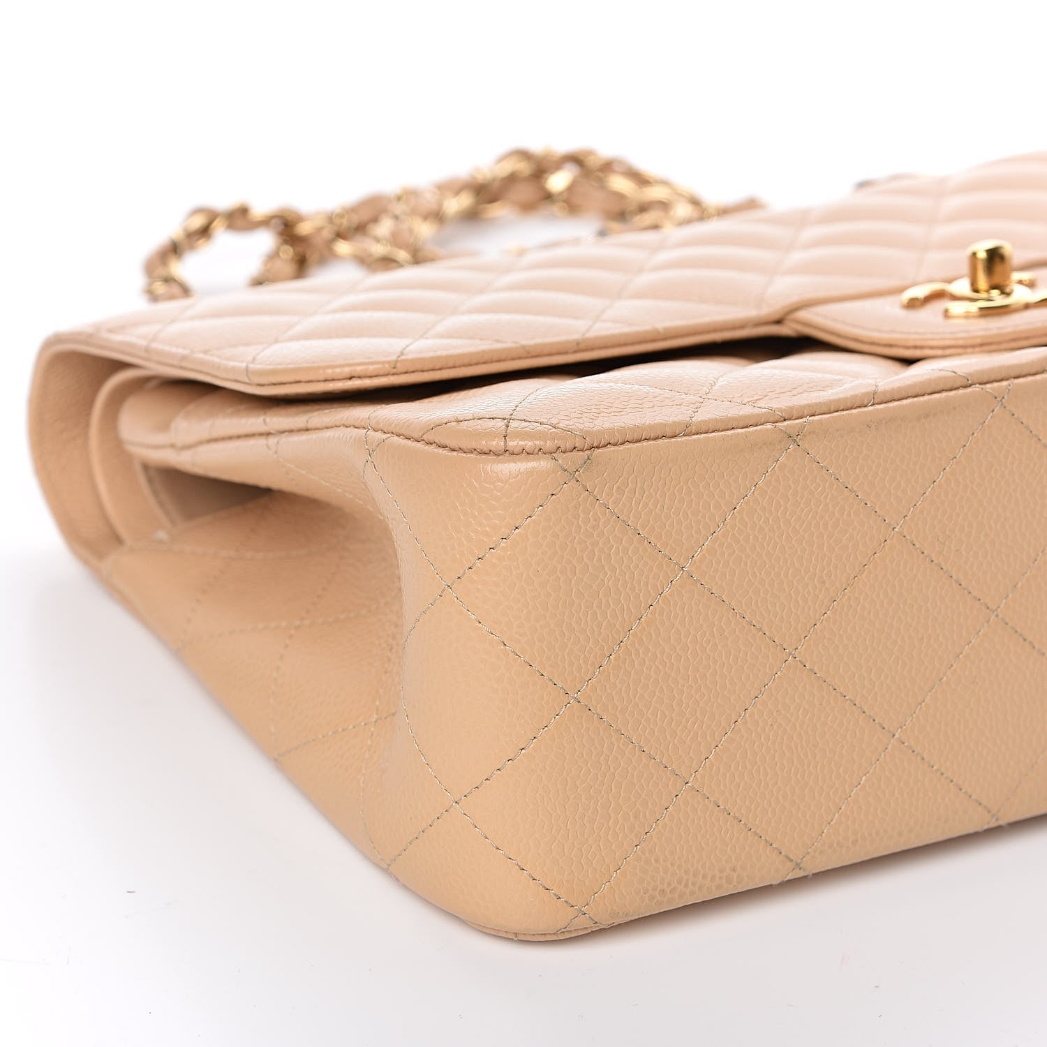 Chanel Caviar Quilted Jumbo Double Flap Beige Clair 8 of 10