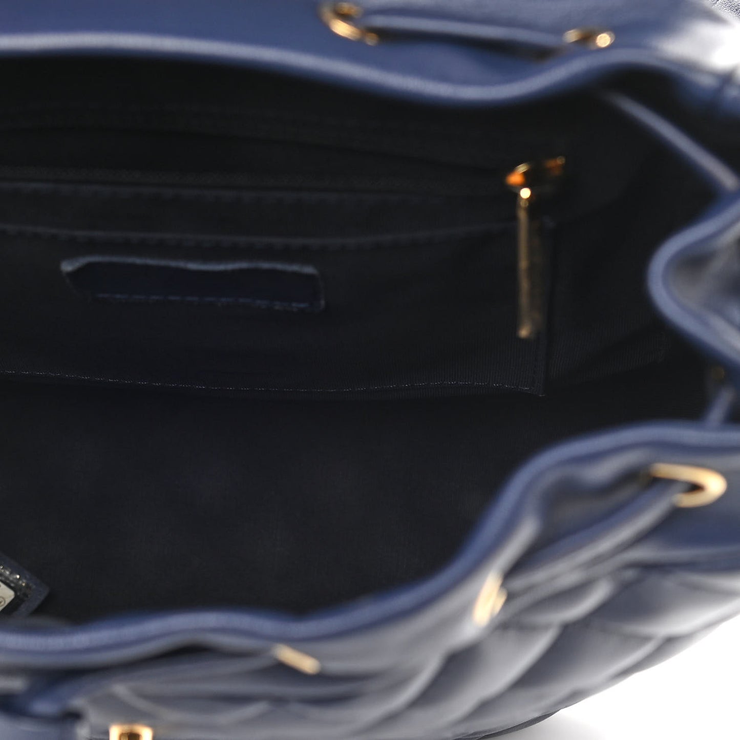 Calfskin Quilted Small Urban Spirit Backpack Navy