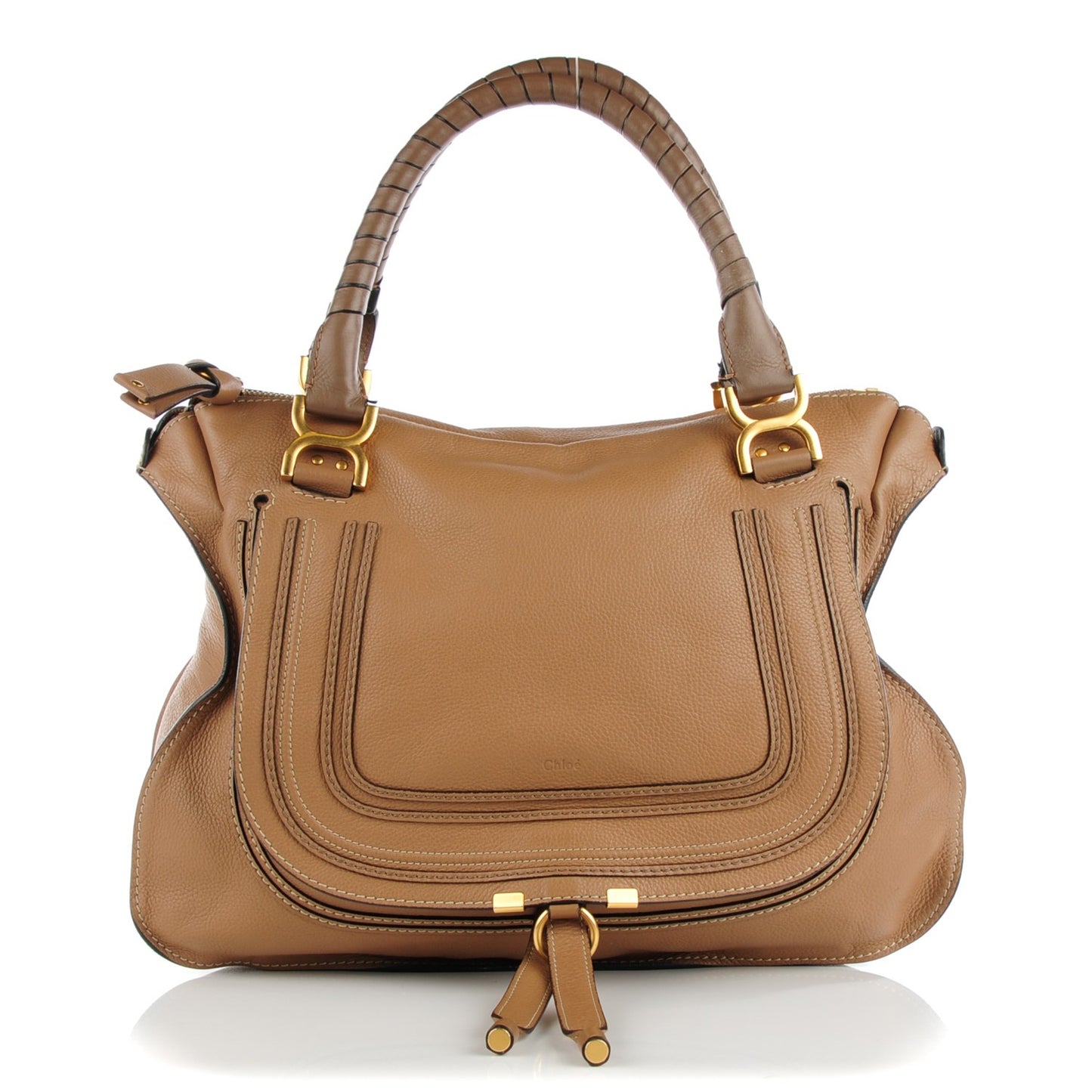Calfskin Large Marcie Satchel Nut