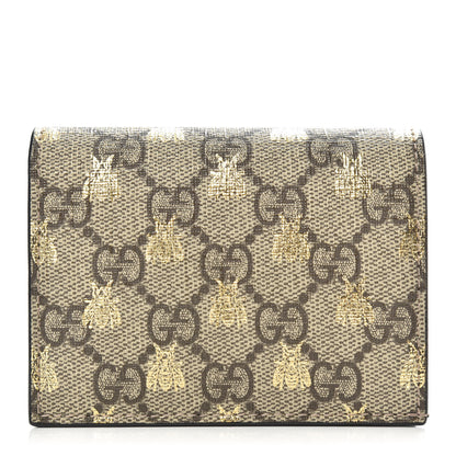 Gucci GG Supreme Monogram Bee Print Card Case 1 of 8