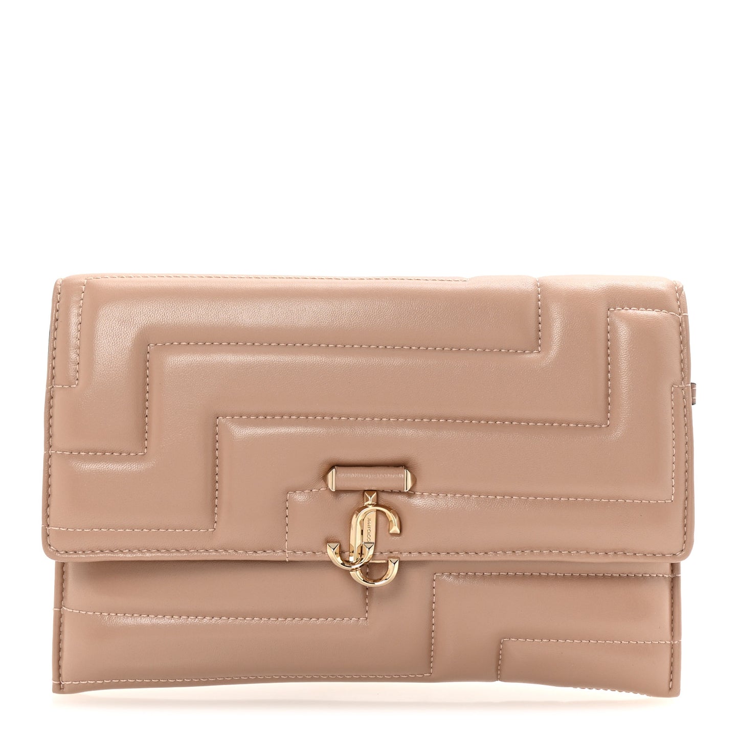 Nappa Quilted Square Avenue Envelope Pouch Ballet Pink