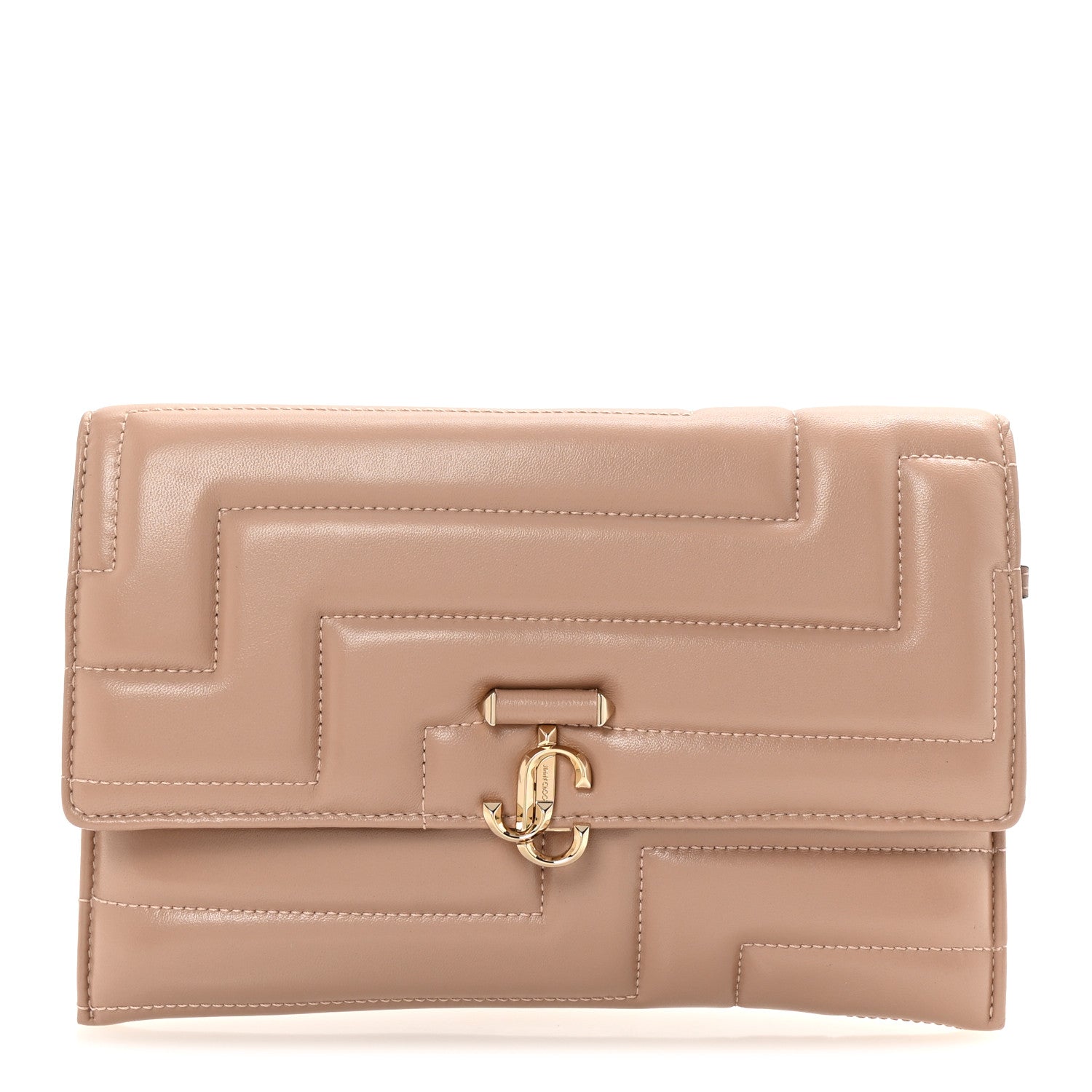 Jimmy Choo Nappa Quilted Square Avenue Envelope Pouch Ballet Pink 1 of 6