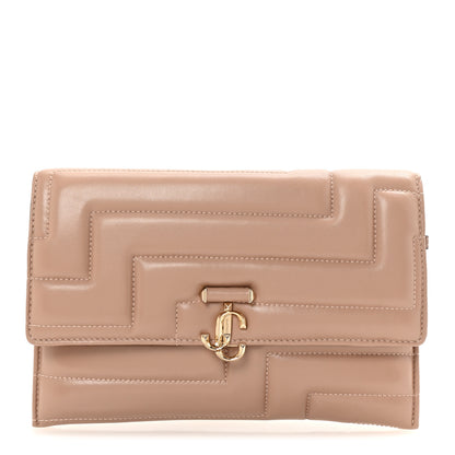 Jimmy Choo Nappa Quilted Square Avenue Envelope Pouch Ballet Pink 1 of 6